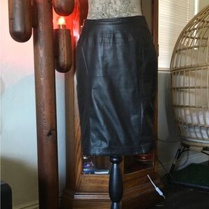 Elegant Black Leather Skirt